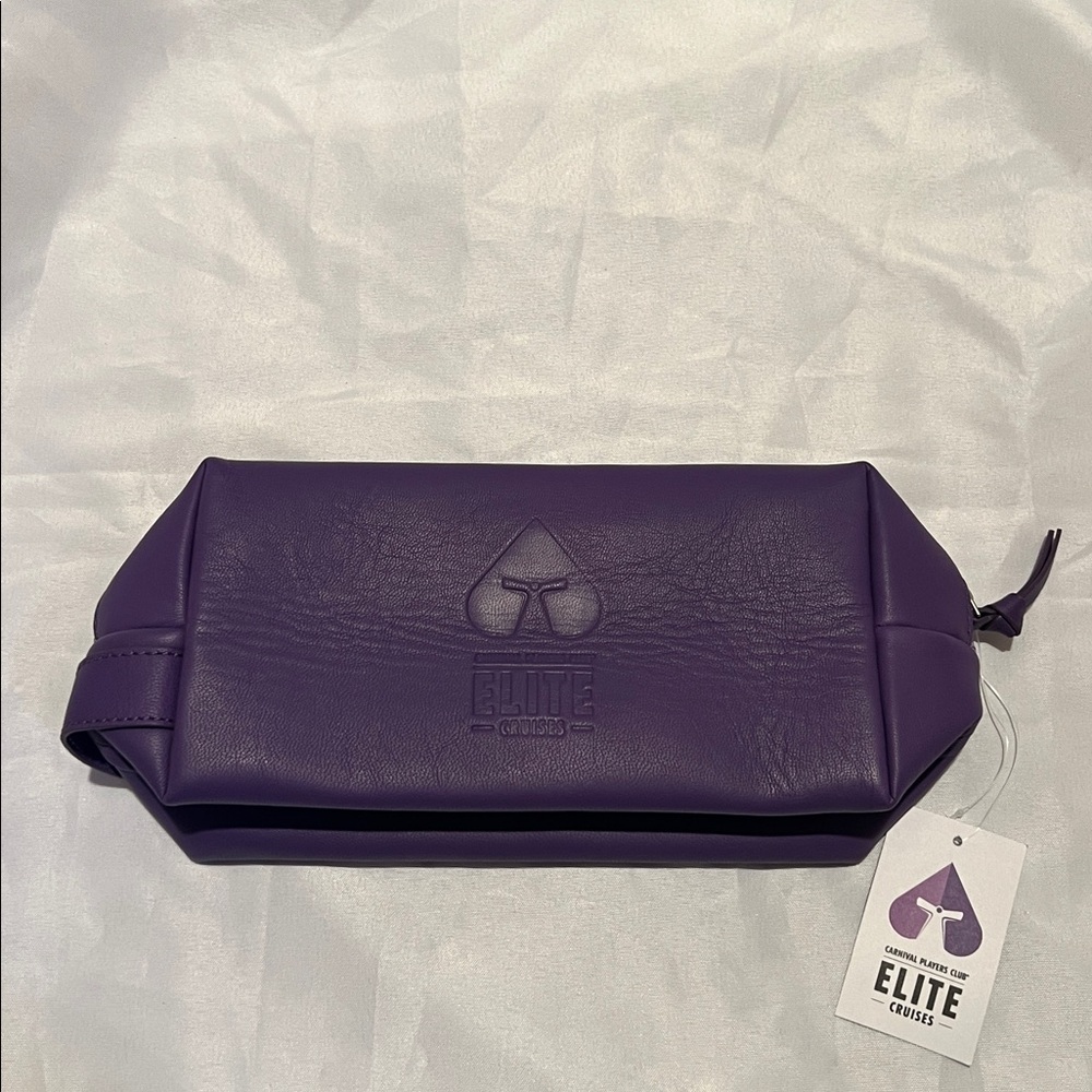 Purple Leather Toiletry Bag